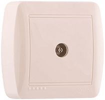 Розетка TV Оконечная накладная Lezard Demet 1-м. кремовый картинка